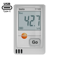Testo 174H USB-C Girişli Sıcaklık ve Nem Kayıt Datalogger Cihazı | Beyaz