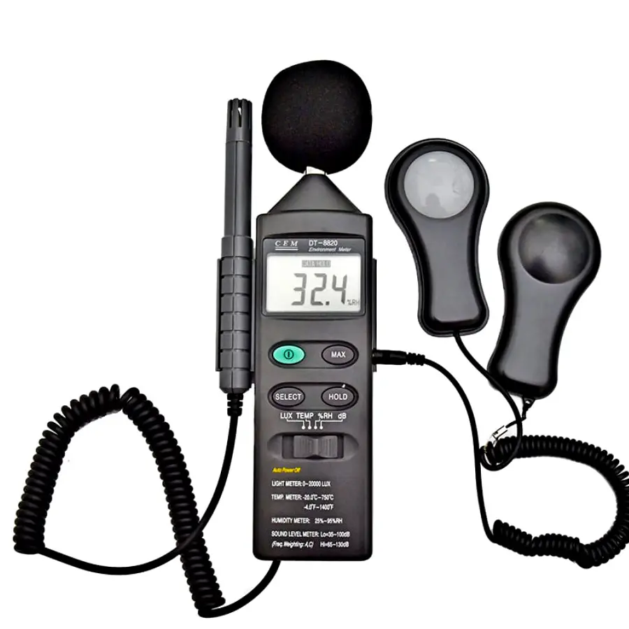 Cem DT-8820 Sıcaklık Nem Işık ve Ses Ölçer 'Çoklu Özellik'
