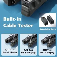 Prolink Kablo Test Cihazı ve Sıkma Pensesi RJ45 RJ12 RJ11 Çok Fonksiyonlu
