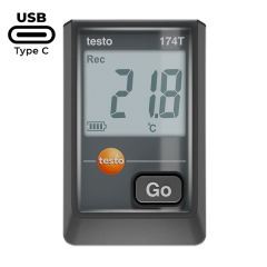 Testo 174T USB-C Girişli Sıcaklık Kayıt Datalogger Cihazı | Siyah