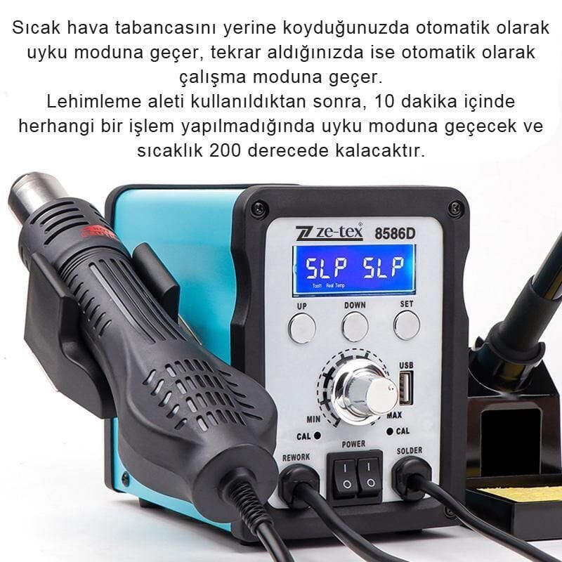 Ze-Tex 8586D Sıcak Hava Üflemeli Havya İstasyonu