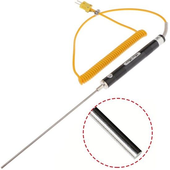 NR 81530B K Tipi 17 CM Standart Düz Uçlu Sıcaklık Ölçer Prob -50°C +500°C