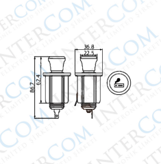 IC-246B-6 ÇAKMAK VE ŞASE SOKET 12V 10A