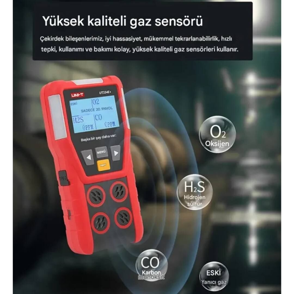 Unit UT334E+ Taşınabilir 4'ü 1 Arada Gaz Dedektörü