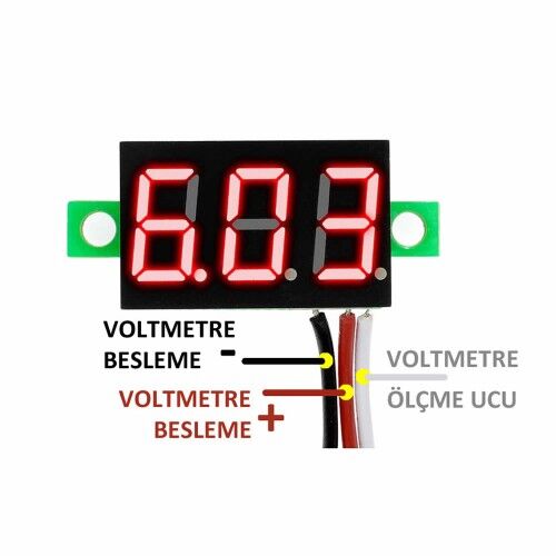 Voltmetre 0.36'' DC 4-30V Kırmızı