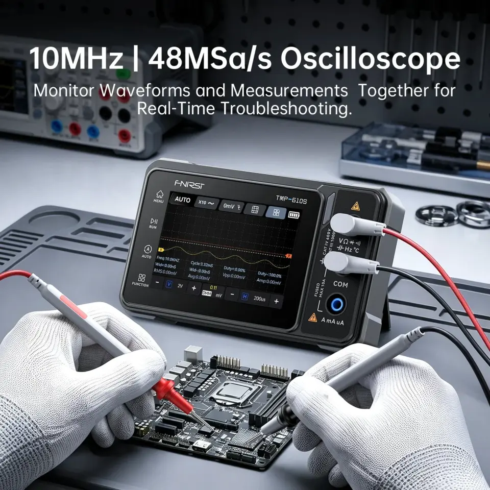 Fnirsi TMP-610S 3'ü 1 Arada Dijital Multimetre, Osiloskop ve Sinyal Jeneratörü