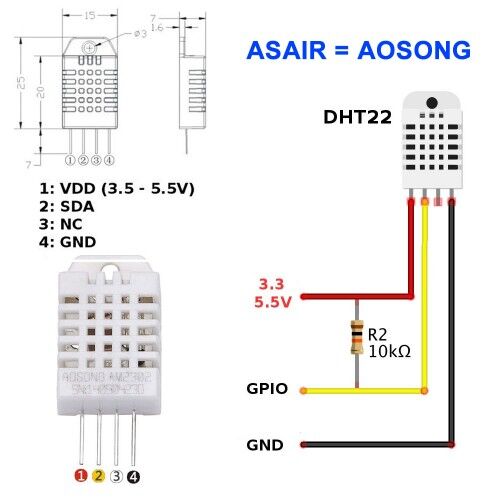 DHT22 Sıcaklık ve Nem Sensörü