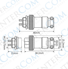 IC-261M 12mm Mayk Fiş Şase Erkek - Seyyar Dişi