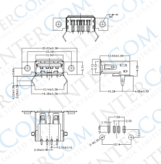 IC-265B USB Şase A Dişi Kulaklı Tip