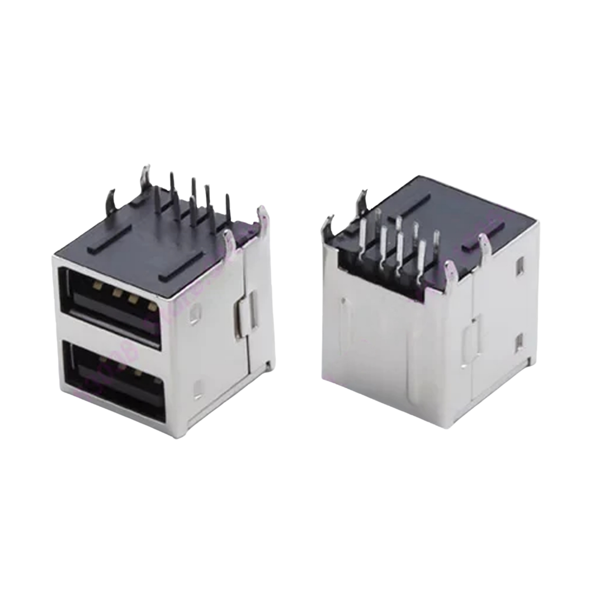 IC-265E USB İkili 2.0 Şase A Tip Dişi 90° Siyah