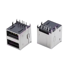 IC-265E USB İkili 2.0 Şase A Tip Dişi 90° Siyah