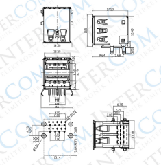IC-265E USB İkili 3.0 Şase A Tip Dişi 90° Mavi