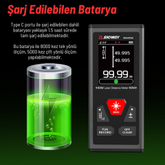 Sndway SW-DR60 Çift Yön Lazerli Lazermetre 60m+60m