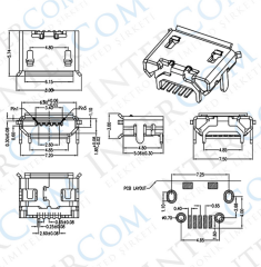 IC-266A-1 Mikro USB 4 Şaseli Mini 5 Pin