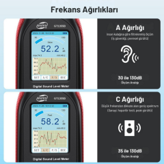 Benetech GT1355B Renkli Ekranlı Kayıt Yapabilen Ses Ölçer