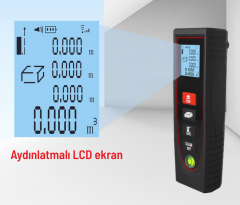 MTR60 Klipsli Lazerli Mesafe Ölçer 60 Metre Ölçüm Mesafesi