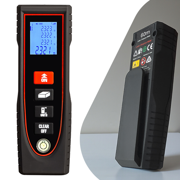 MTR60 Klipsli Lazerli Mesafe Ölçer 60 Metre Ölçüm Mesafesi