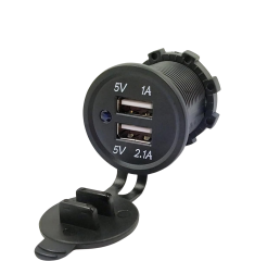 IC-266C Pano Tipi USB 8-32V Giriş 5V 1A Ve 5V 2,1A Çıkış Kulaksız Ø30mm