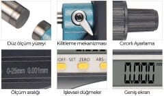 Loyka 5202-25 Dijital Hassas Mikrometre 0-25 mm
