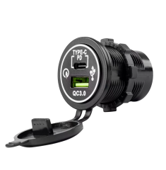 IC-266C-5 Pano Tipi USB 3.0 + Type-c Soket 12-24V - TYPE-C 30W - USB 18W