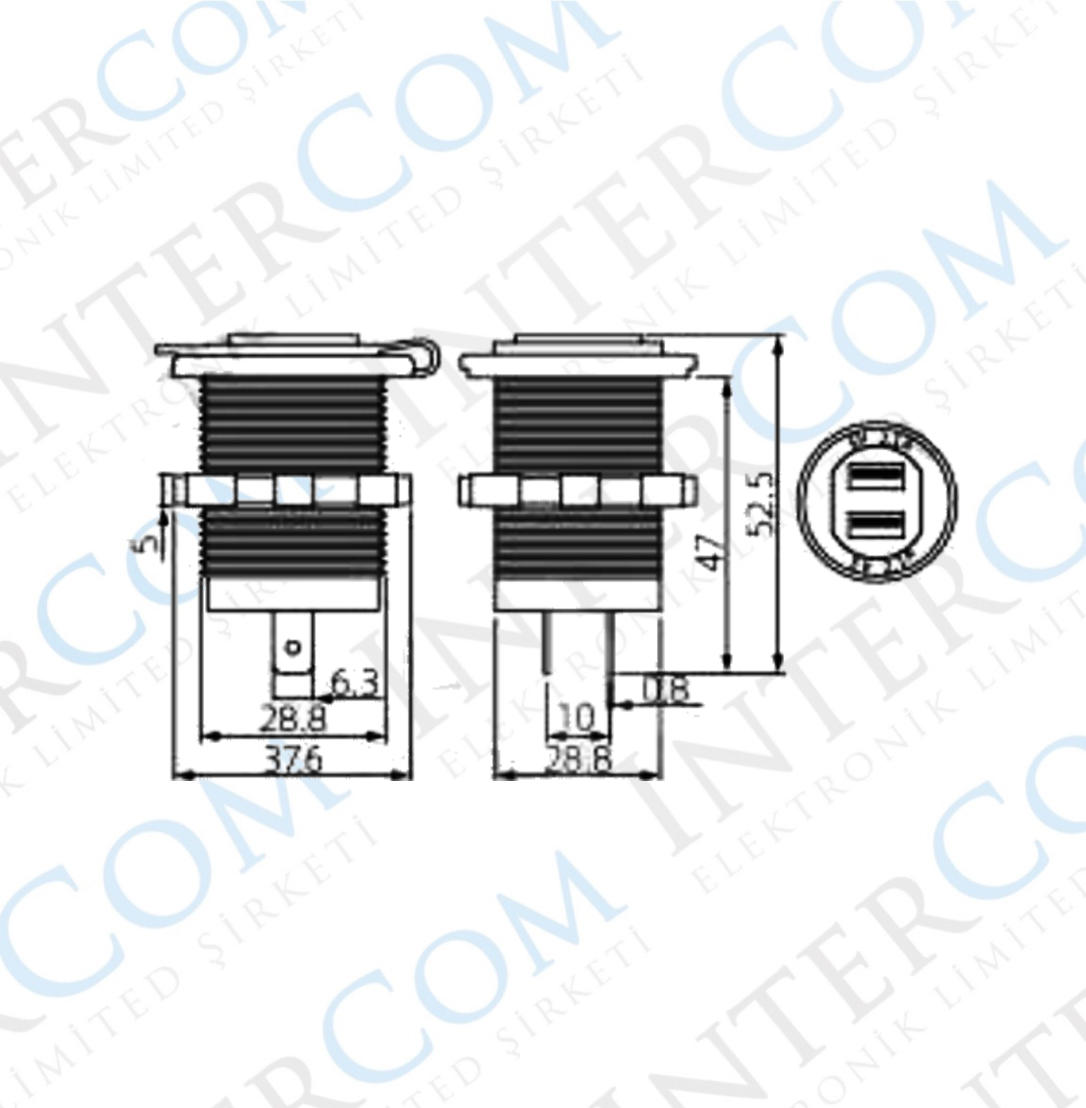 IC-266D Pano Tipi Voltmetreli 2'li USB