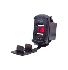 IC-266D-3 Marin Tip Voltmetreli İkili USB 12-24V - 5V/4,2A
