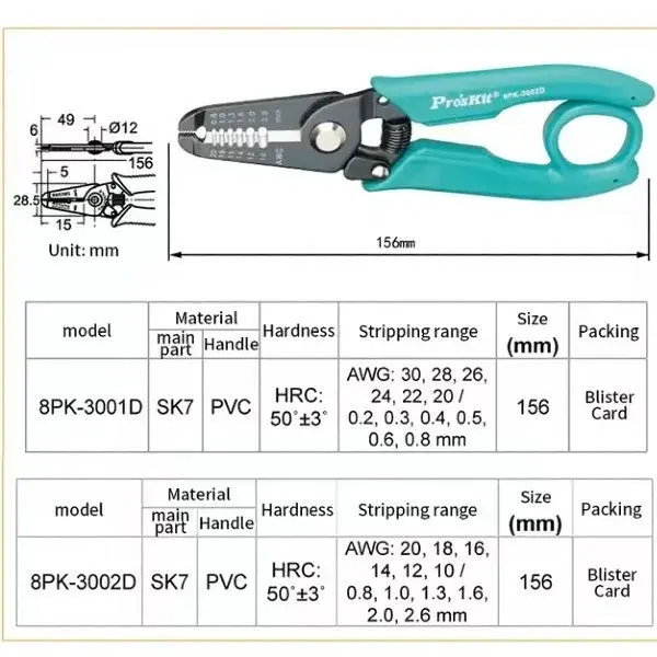 Proskit 8PK-3002D Hassas Kablo Soyma Pensesi