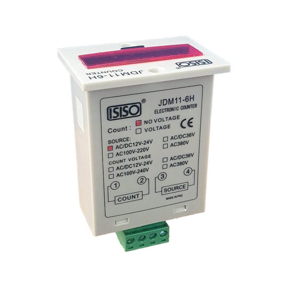 Isıso JDM11-6H 24v AC/DC Npn 6 Haneli Dijital Sayıcı
