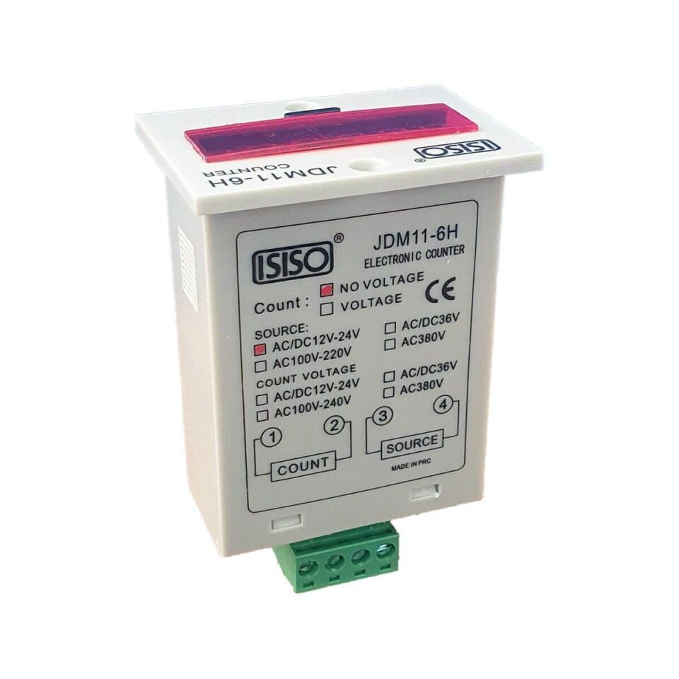Isıso JDM11-6H 24VAC/DC PNP 6 Haneli Dijital Sayıcı