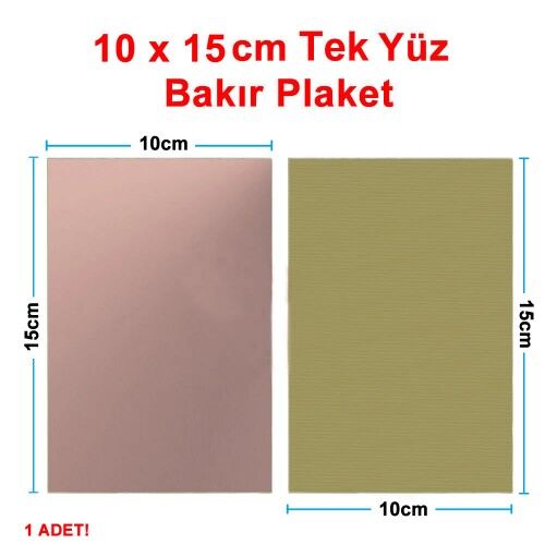 10x15cm Tek Yüz Bakır Pcb