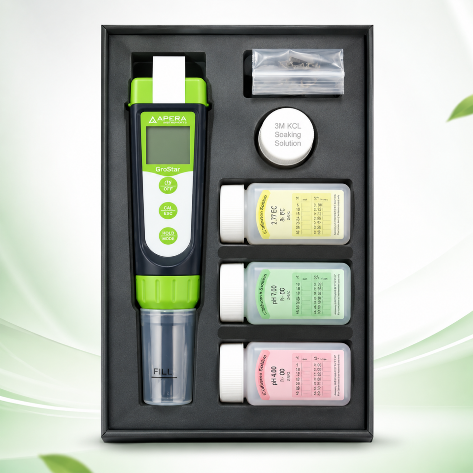 Apera GroStar GS4 Toprak pH/EC/Sıcaklık Ölçer - Profesyonel Kit