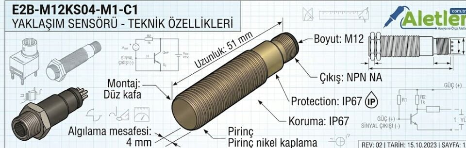Omron E2B-M12KS04-M1-C1 m12 4mm Npn No Endüktif Sensör