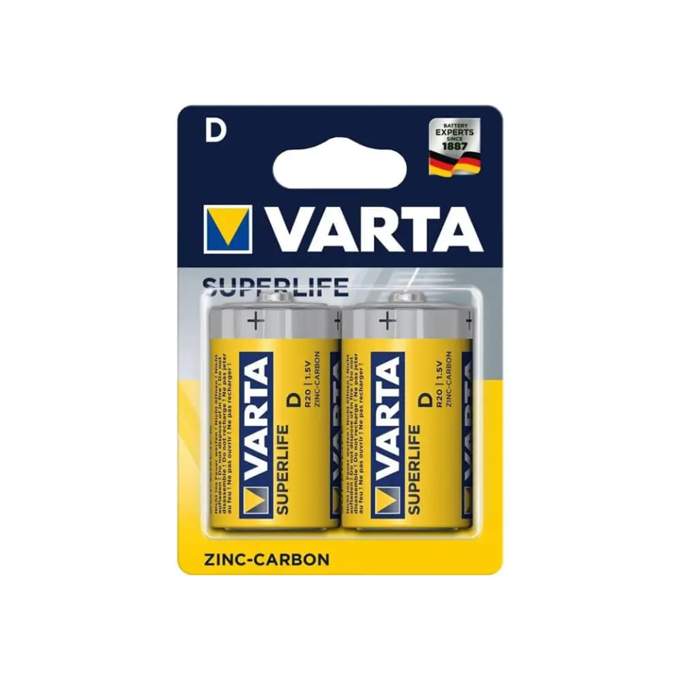 Varta Pil Superlife Orta Boy (D) Pil 2'li