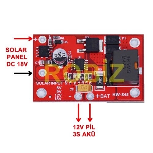 MPPT Solar Panel 12V Akü Şarj Kartı