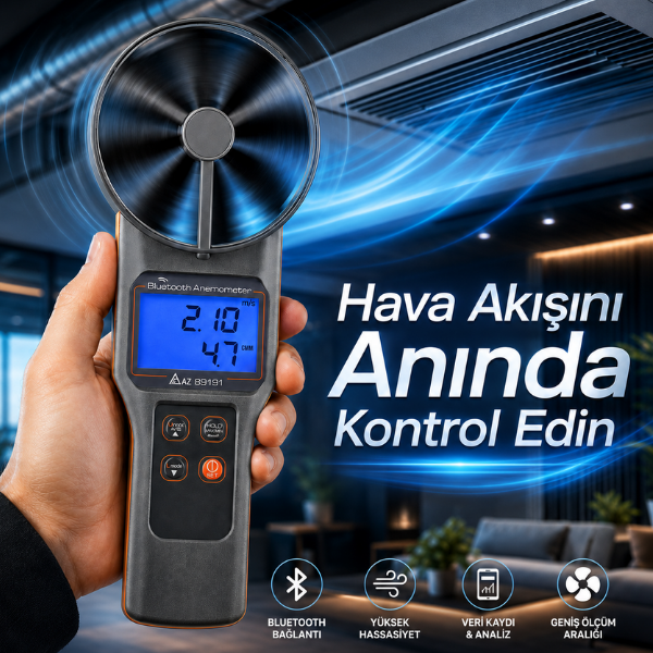 AZ 89191 Bluetoothlu Pervaneli Anemometre