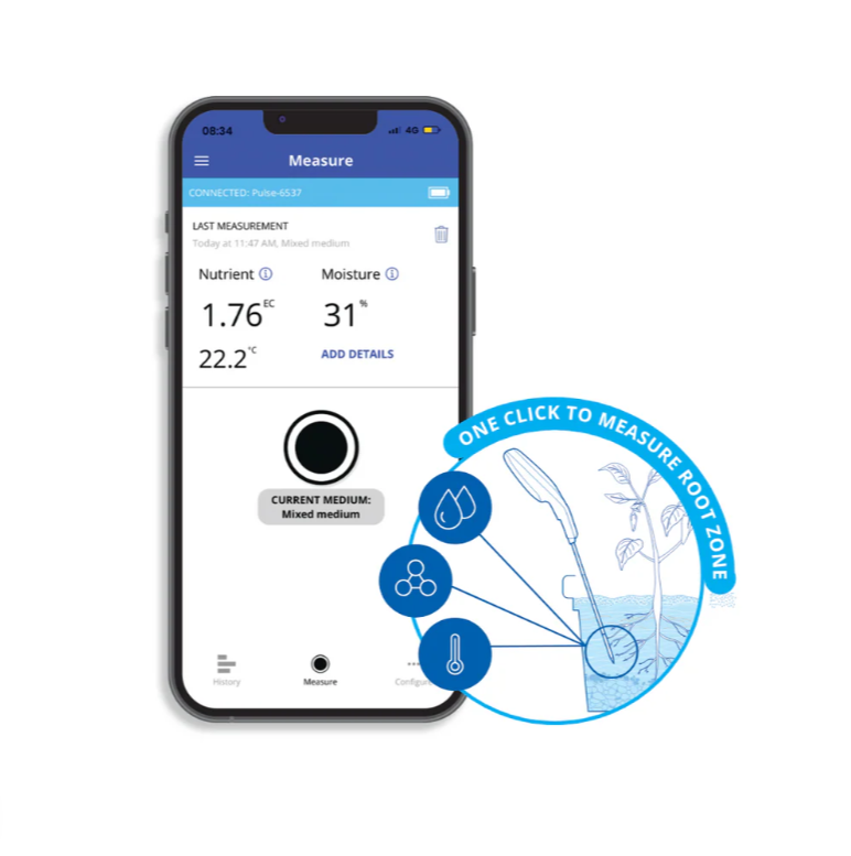 Bluelab Pulse Toprak EC Sıcaklık ve Nem Ölçer ( bluetooth )