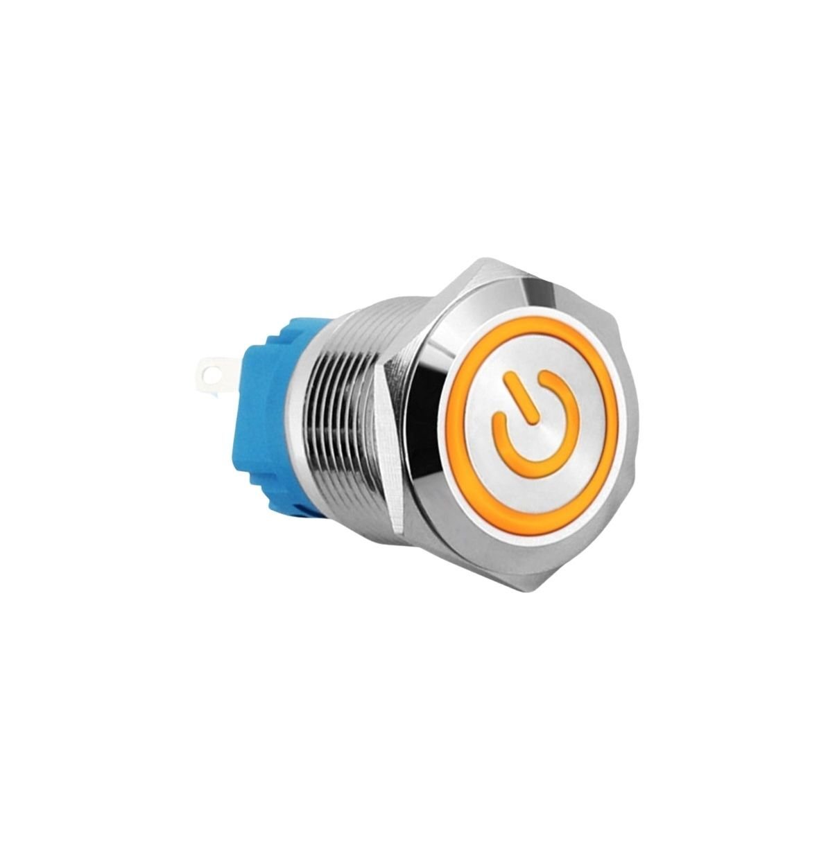 E48T 19MM METAL BUTON KALICILI 12-24V TURUNCU LED 1NO/1NC