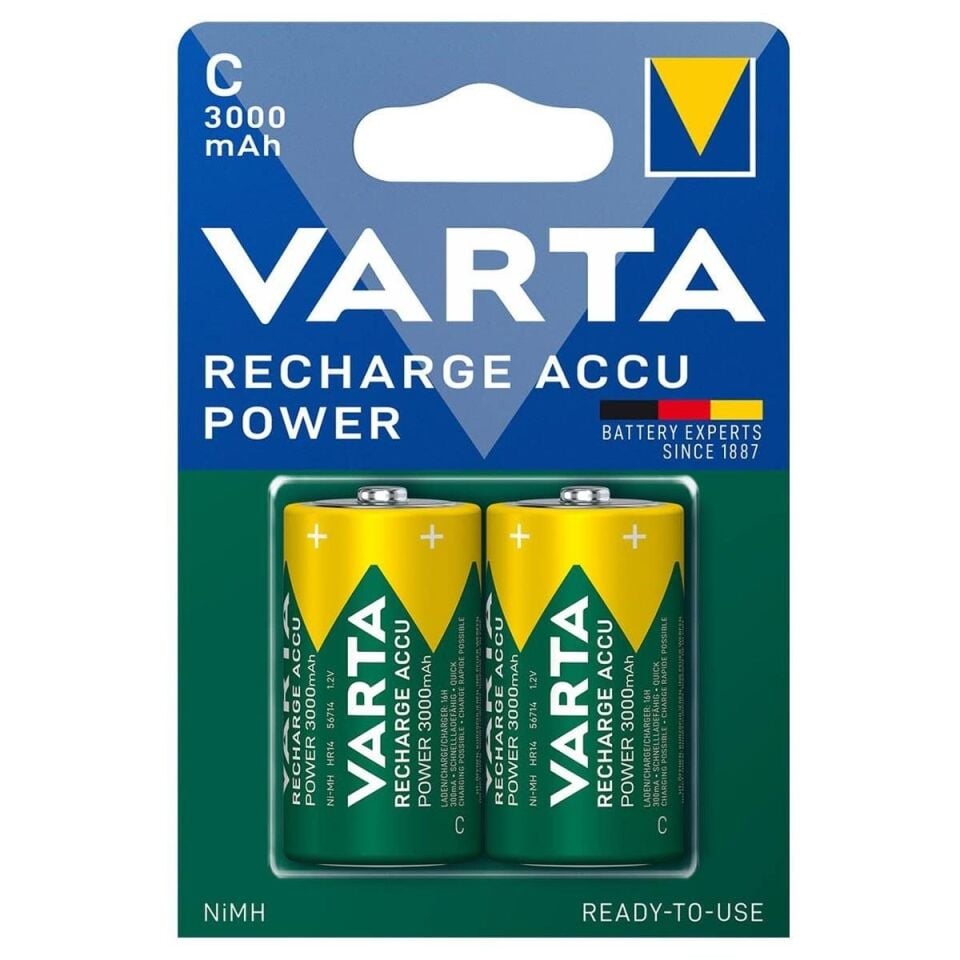 Varta C Orta Boy 1.2V 3000mAh Ni-MH 2’li 5671401402