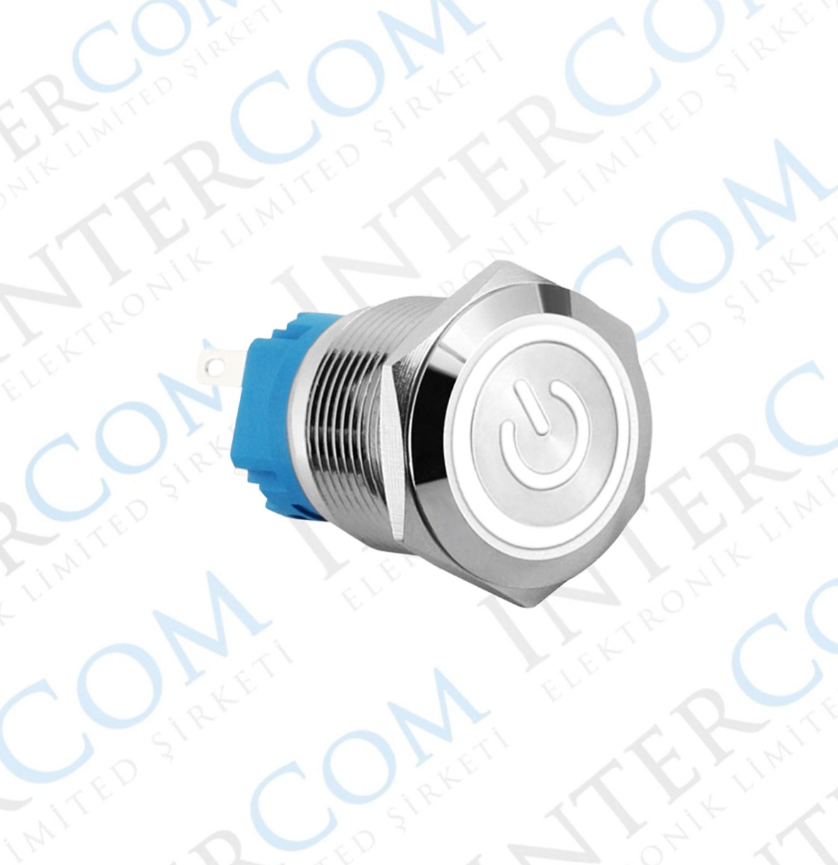 E47T 19MM METAL BUTON KALICILI 12-24V BEYAZ LED 1NO/1NC