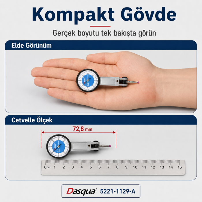 Dasqua 5221-1129-A Yakut Uçlu Salgı Komparatörü | 0 - 0.8 mm