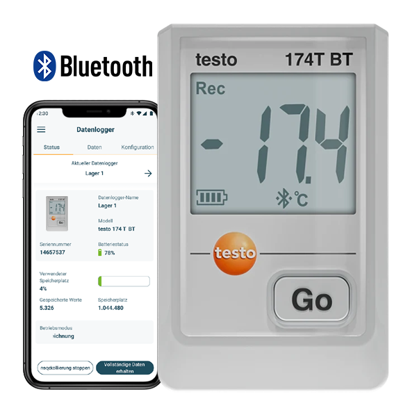Testo 174T BT Akıllı Sıcaklık Kayıt Datalogger Cihazı | Beyaz
