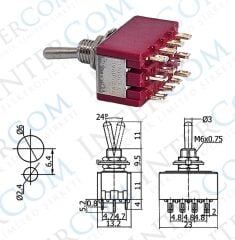 IC-148C Toggle Switch ON-OFF Ø6mm MTS-402