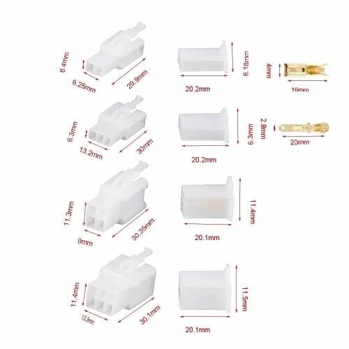 380 Parça 2.8mm 2/3/4/6 Pin Soket Seti