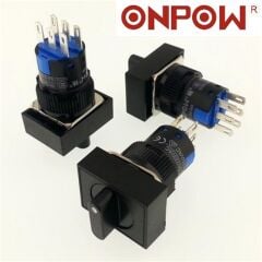 LAS1-AJ-22X-31 16mm Mandal Buton ON-OFF-ON 2NO/2NC