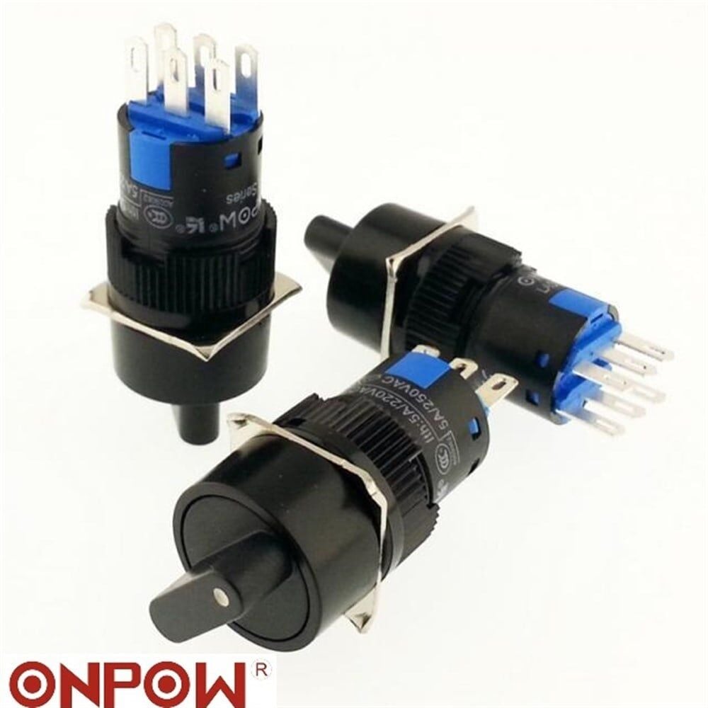 LAS1-AY-22X-21 16mm Mandal Buton OFF-ON 2NO/2NC