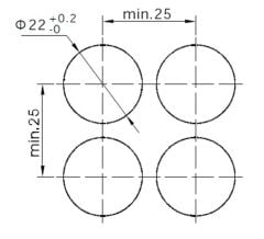 LAS1-AY-22X-31 16mm Mandal Buton ON-OFF-ON 2NO/2NC