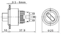 LAS1-AY-22X-31 16mm Mandal Buton ON-OFF-ON 2NO/2NC