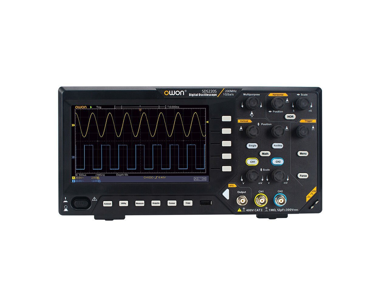 Owon SDS220S 200 MHz 2 Kanal Sinyal Jeneratörlü Dijital Osiloskop
