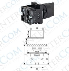 LAY5-ED53 22mm Kısa Mandal 1-0-2 Yaylı (2NO)