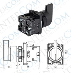 LAY5-EJ33 22mm Uzun Mandal 1-0-2 Kalıcı (2NO)